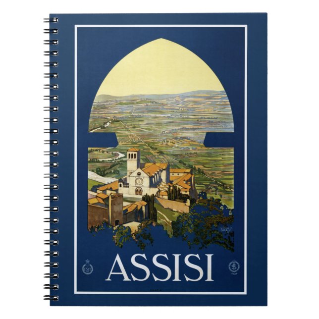 Vintag Assisi Italien Notebook Notizblock (Vorderseite)