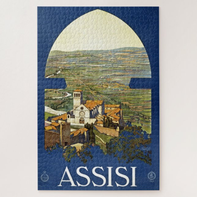 Vintag Assisi Italien Reisen Tourismus Werbung (Vertikal)