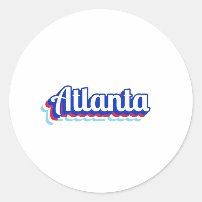 Vintag Atlanta Runder Aufkleber (Vorderseite)