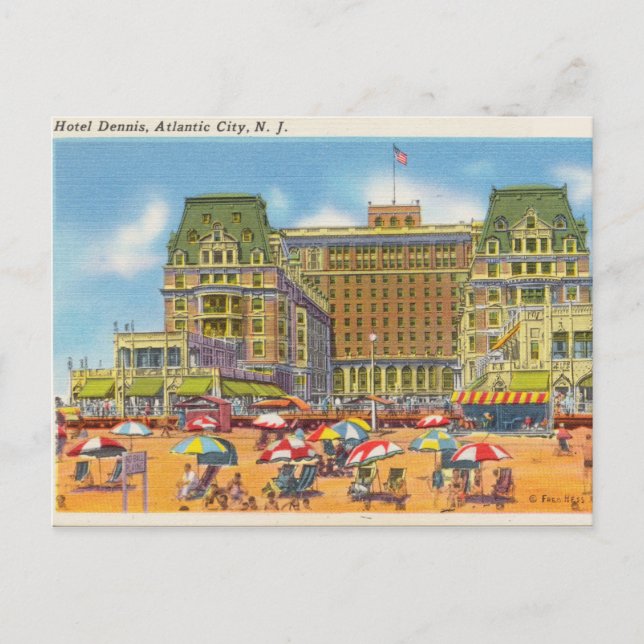 Vintag, Atlantic City Hotel, New Jersey Postkarte (Vorderseite)
