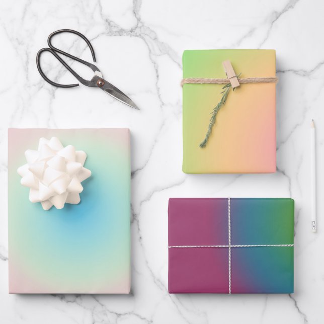 Vintag Aura Gradient Ombre Gift Geschenkpapier Set (Vorderseite)