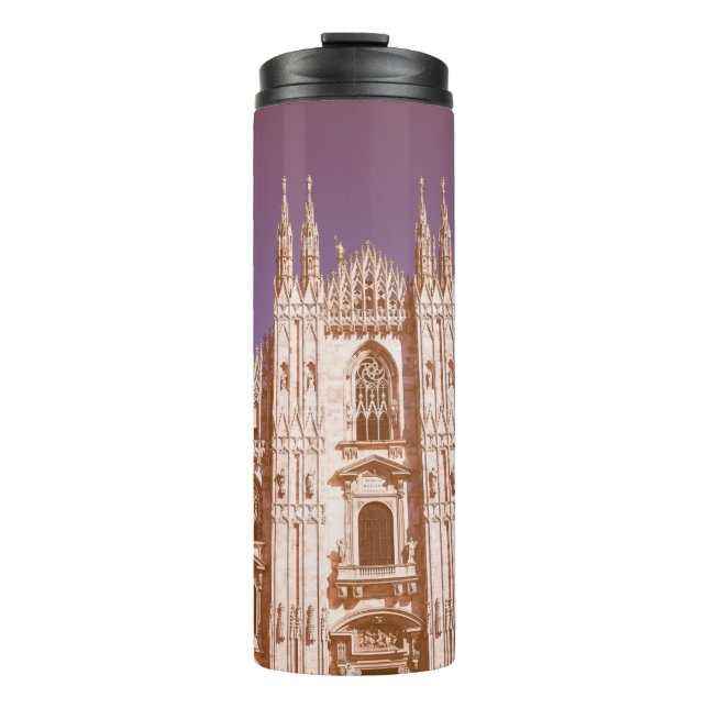 Vintag aussehende Mailänder Kathedrale alias Duomo Thermosbecher (Vorderseite)