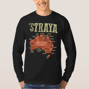 Vintag Aussie Day Straya Australia Map G'day Mate T-Shirt