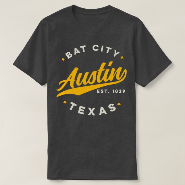 Vintag Austin Bat City Texas USA T-Shirt (Design vorne)