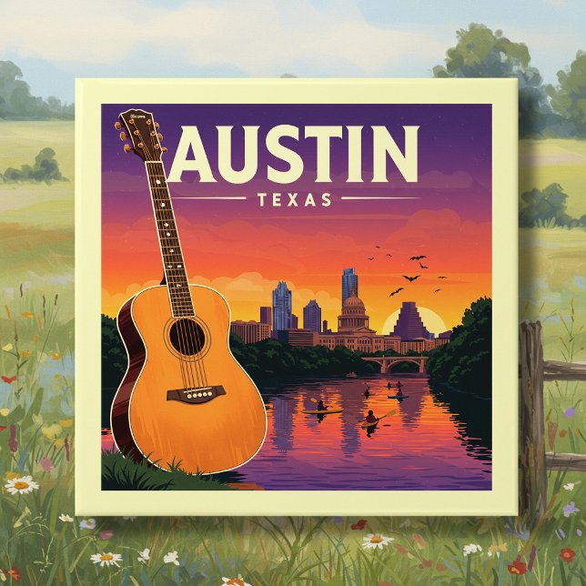 Vintag Austin Texas Fliese (Von Creator hochgeladen)