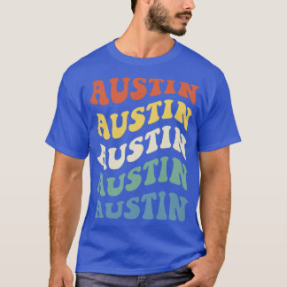 Vintag Austin Texas Hippie Retro Wavy Text T-Shirt