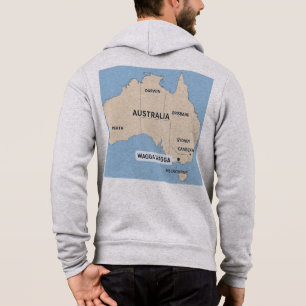 Vintag Australia Map Hoodie Retro Australian Ba