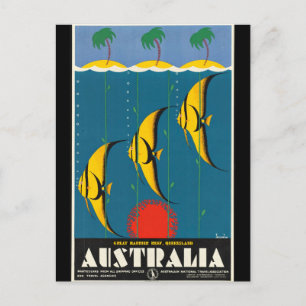 Vintag - Australien Reiseplakat Postkarte