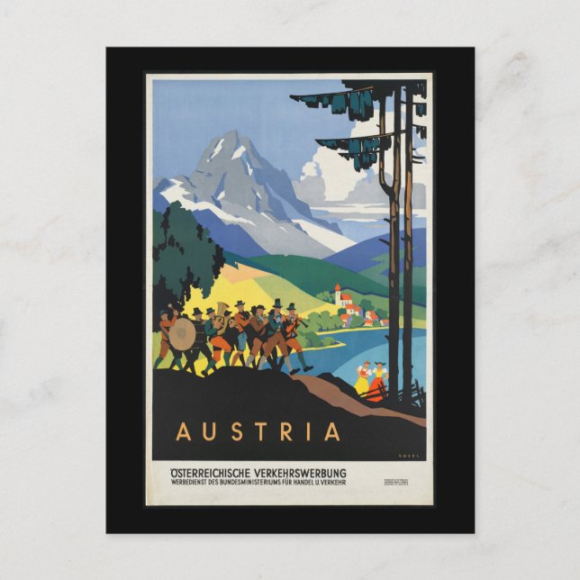 Vintag - Austria Travel Poster  Postkarte (Vorderseite)