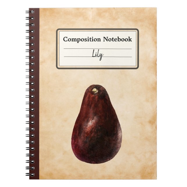 Vintag Avocado Illustration Personalisiert Comp Notizblock (Vorderseite)