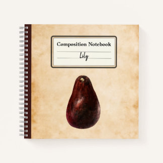 Vintag Avocado Illustration Personalisiert Comp Notizbuch
