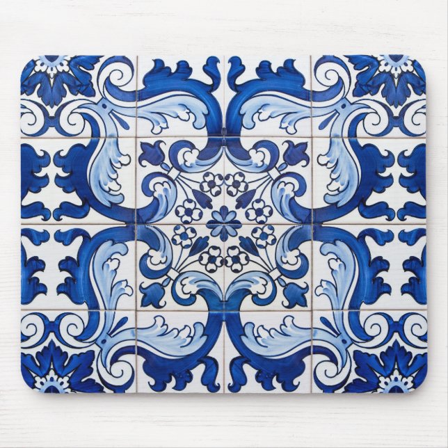 Vintag Azulejo Tile Pattern Mousepad (Vorne)