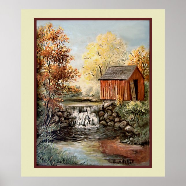 Vintag, B. Mitchell Shed by Falls Poster (Vorne)