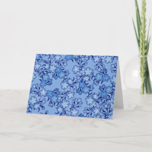 Vintag Baby Blue Spring Blume Muster Karte
