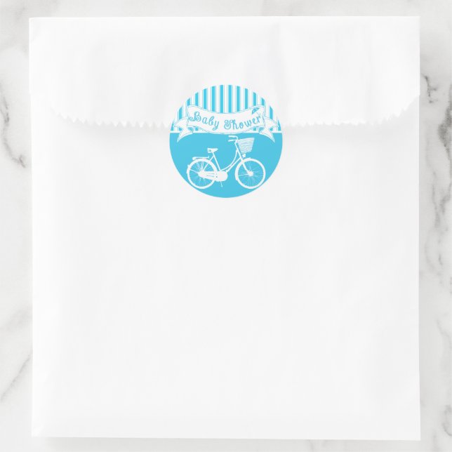 Vintag Baby Boy Bicycle Shower Sticker (Tasche)