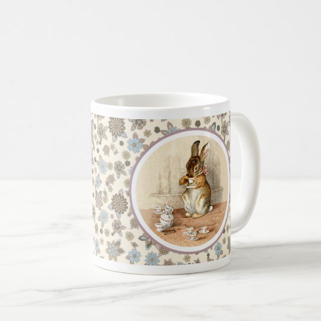 Vintag Baby Bunny Oaster Geschenk Kaffeetasse (VorderseiteRechts)