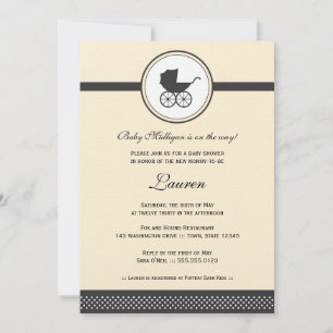 Vintag Baby Carriage Baby Dusche Einladung