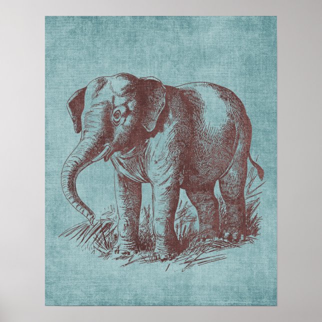 Vintag Baby Elephant Poster (Vorne)