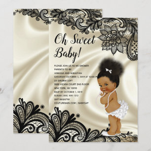 Vintag Baby Girl Babydusche Einladung