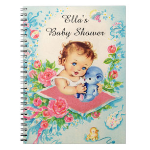 Vintag Baby Girl Babydusche Notizblock