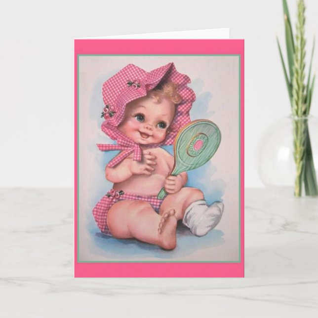 Vintag Baby Girl Card Karte (Vorderseite)