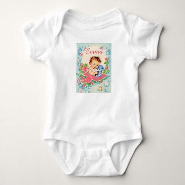 Vintag Baby Girl One Stück Strampler (Vorderseite)