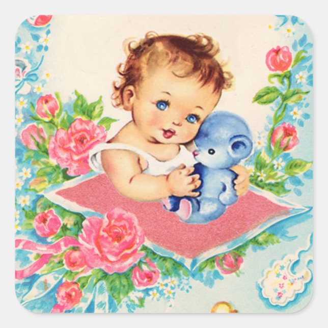 Vintag Baby Girl Stickers (Vorderseite)