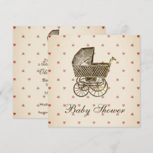 VINTAG BABY PRAM Babyparty Einladung