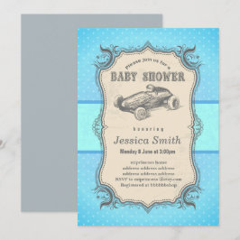Vintag BABY SHOWER Einladung - Rennwagen