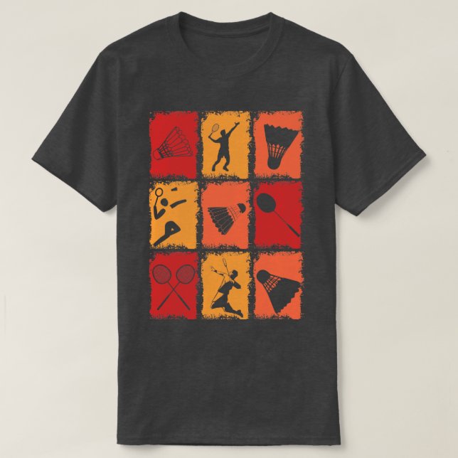 Vintag Badminton 1 T-Shirt (Design vorne)
