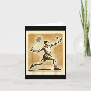 Vintag Badminton Player Shuttle BadminToner Karte