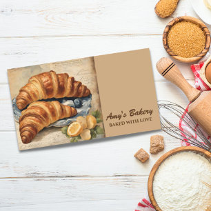 Vintag Baker Konditorei Koch Croissant Brot Bäcker Visitenkarte