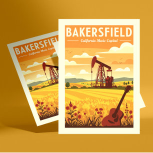 Vintag Bakersfield California Postkarte