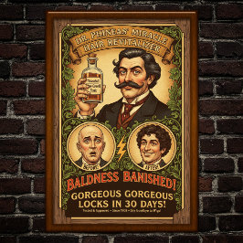 Vintag Baldness Cure Werbeplakat Poster