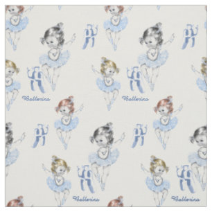 Vintag Ballerina Baby w Ballet Slippers Blau Stoff