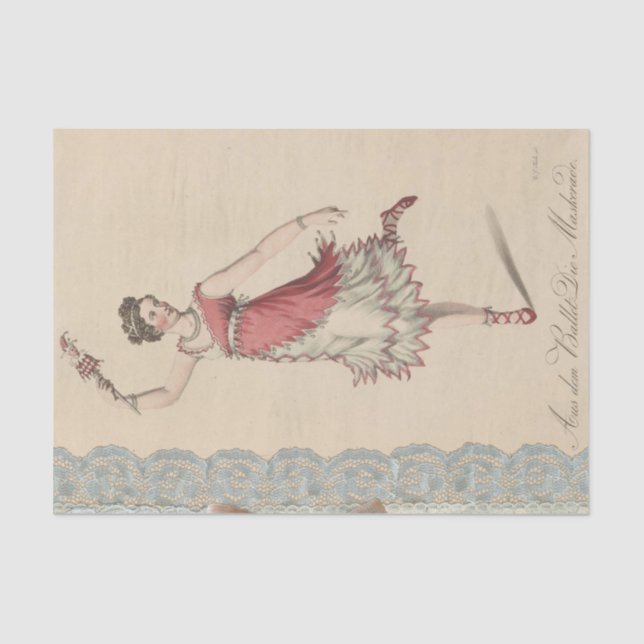 Vintag Ballet Dancer Seidenpapier (Vorderseite)