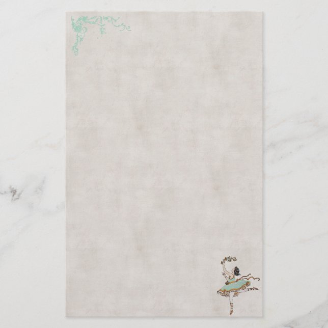Vintag Ballet Dancer Stationer Briefpapier (Vorderseite)