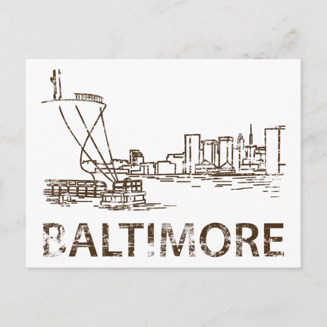 Vintag Baltimore Postkarte (Vorderseite)