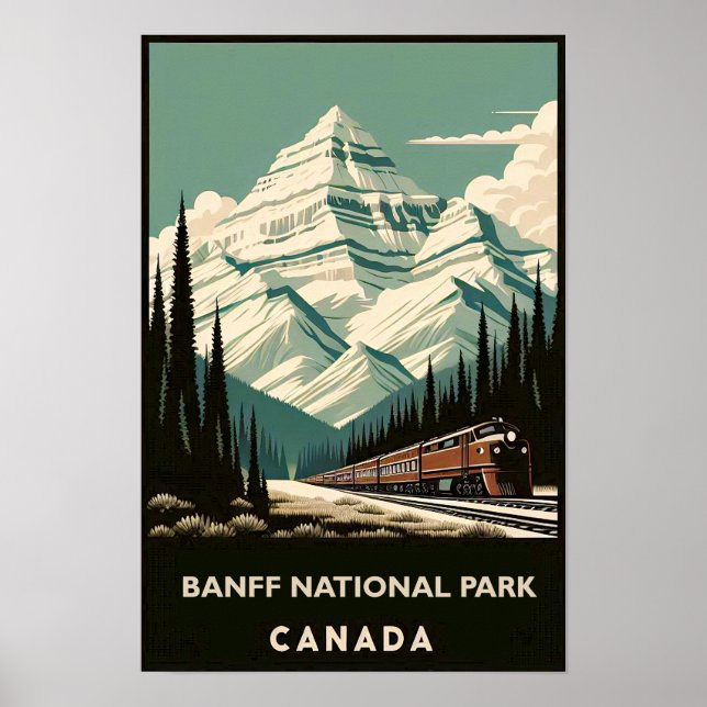 Vintag Banff National Park Canada Travel Poster (Vorne)