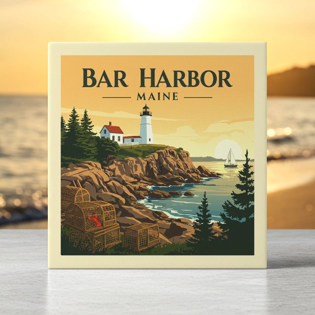 Vintag Bar Harbor Maine Fliese (Von Creator hochgeladen)