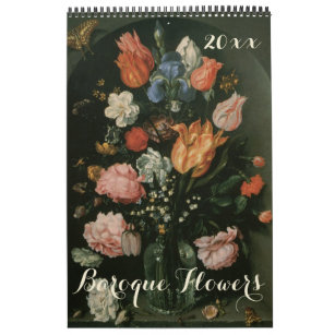 Vintag Barock Stillleben Blume Kunst, Dichtung und Kalender