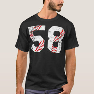 Vintag Baseball 58 Jersey-Nummer T-Shirt