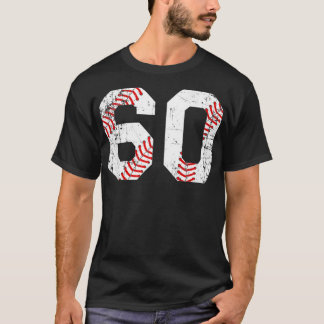 Vintag Baseball 60 Jersey-Nummer T-Shirt