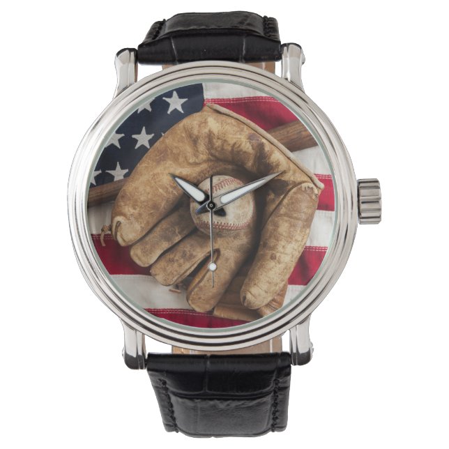 Vintag Baseball Armbanduhr (Vorderseite)