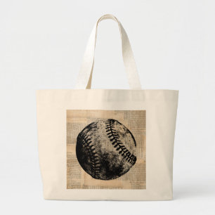 Vintag Baseball Art Illustration Zeitung Stil Jumbo Stoffbeutel