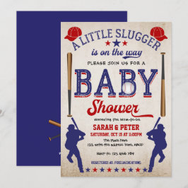 Vintag Baseball, Couple, Babydusche Einladung