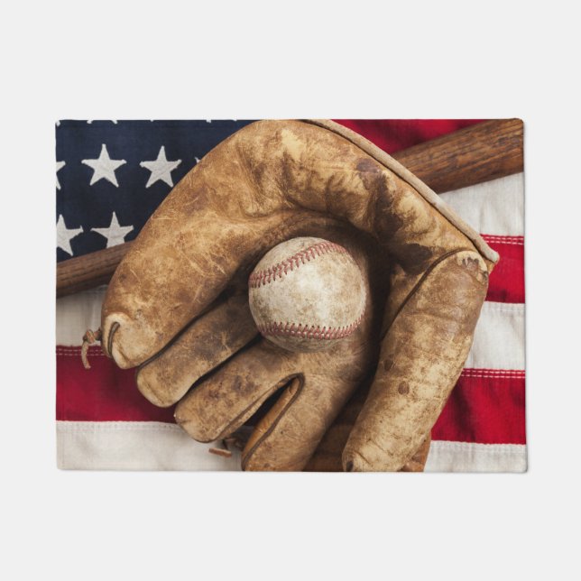 Vintag Baseball Fußmatte (Vorderseite)