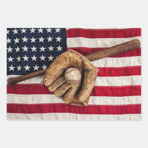 Vintag Baseball Geschenkpapier Set