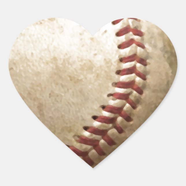 Vintag Baseball Herz-Aufkleber (Vorderseite)