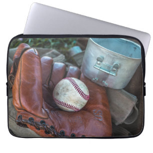 Vintag Baseball Mit und Ball Baseball Glove Amer Laptopschutzhülle